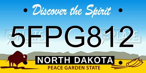 5FPG812 North Dakota License Plate
