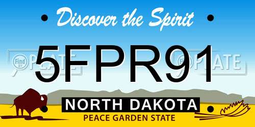 5FPR91 North Dakota License Plate
