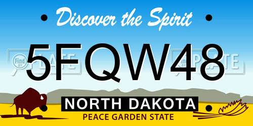 5FQW48 North Dakota License Plate