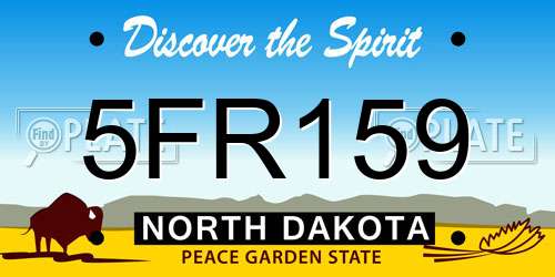 5FR159 North Dakota License Plate