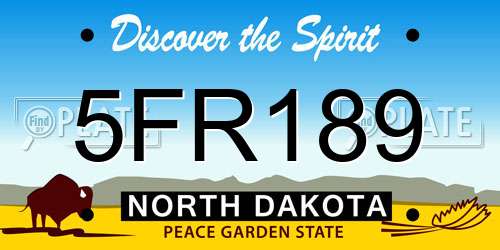 5FR189 North Dakota License Plate