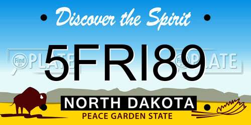 5FRI89 North Dakota License Plate