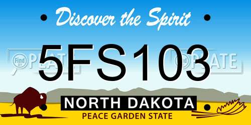 5FS103 North Dakota License Plate