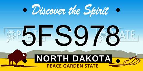 5FS978 North Dakota License Plate