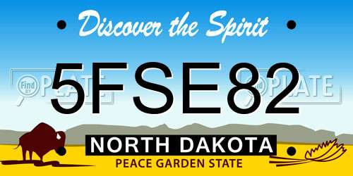 5FSE82 North Dakota License Plate
