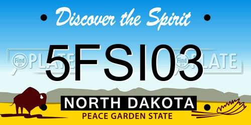 5FSI03 North Dakota License Plate