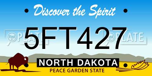 5FT427 North Dakota License Plate