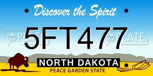5FT477 North Dakota License Plate