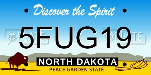 5FUG19 North Dakota License Plate