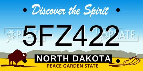 5FZ422 North Dakota License Plate