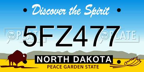 5FZ477 North Dakota License Plate