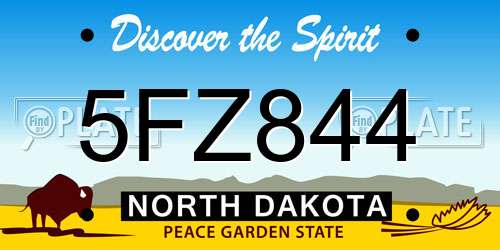 5FZ844 North Dakota License Plate