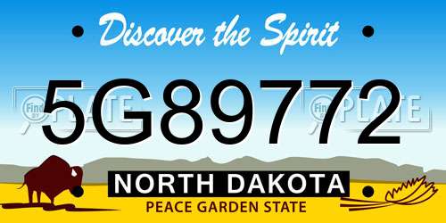 5G89772 North Dakota License Plate