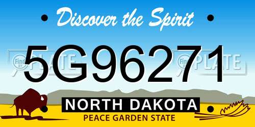 5G96271 North Dakota License Plate