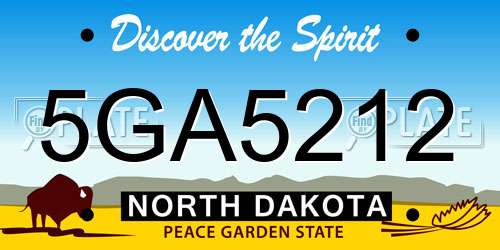 5GA5212 North Dakota License Plate