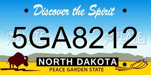 5GA8212 North Dakota License Plate