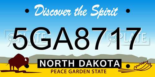 5GA8717 North Dakota License Plate