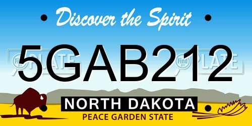 5GAB212 North Dakota License Plate