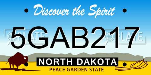 5GAB217 North Dakota License Plate