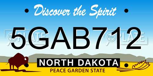 5GAB712 North Dakota License Plate