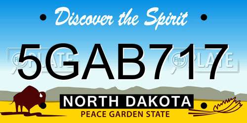 5GAB717 North Dakota License Plate