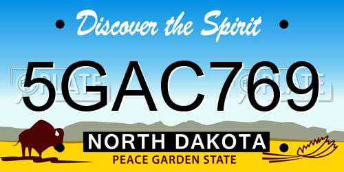 5GAC769 North Dakota License Plate