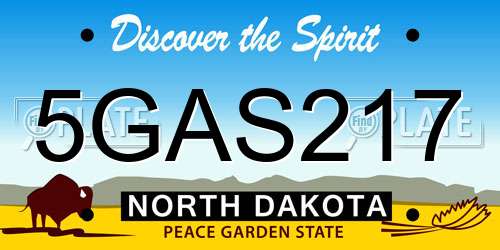 5GAS217 North Dakota License Plate
