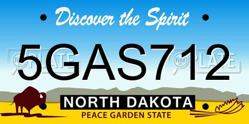 5GAS712 North Dakota License Plate