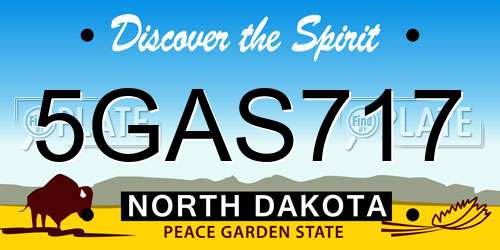 5GAS717 North Dakota License Plate