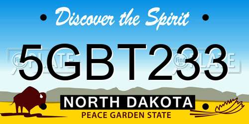 5GBT233 North Dakota License Plate