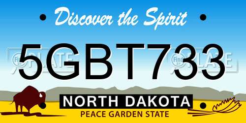 5GBT733 North Dakota License Plate