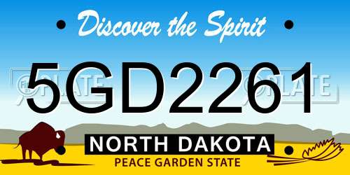 5GD2261 North Dakota License Plate