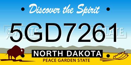 5GD7261 North Dakota License Plate