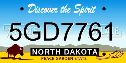 5GD7761 North Dakota License Plate