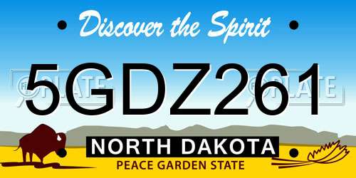 5GDZ261 North Dakota License Plate