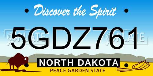 5GDZ761 North Dakota License Plate