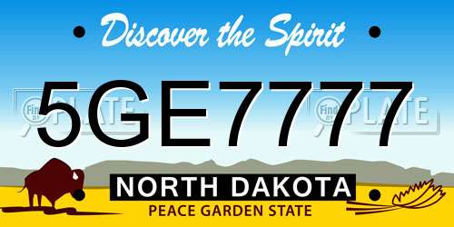 5GE7777 North Dakota License Plate