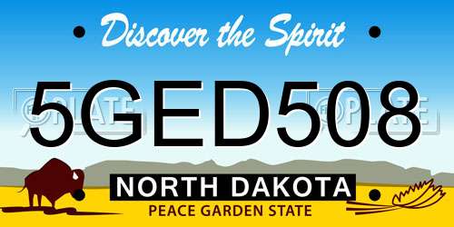 5GED508 North Dakota License Plate
