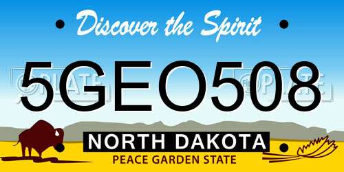5GEO508 North Dakota License Plate