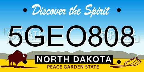 5GEO808 North Dakota License Plate