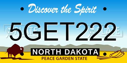 5GET222 North Dakota License Plate