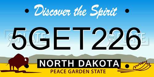 5GET226 North Dakota License Plate
