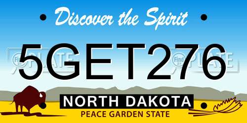 5GET276 North Dakota License Plate
