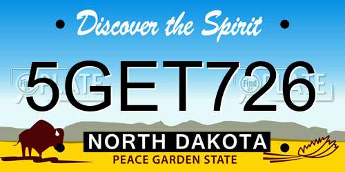 5GET726 North Dakota License Plate