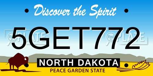 5GET772 North Dakota License Plate