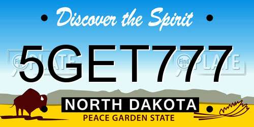5GET777 North Dakota License Plate