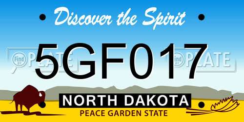 5GF017 North Dakota License Plate