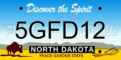 5GFD12 North Dakota License Plate