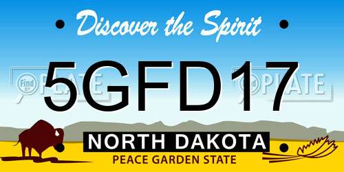 5GFD17 North Dakota License Plate