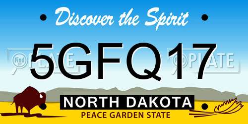 5GFQ17 North Dakota License Plate